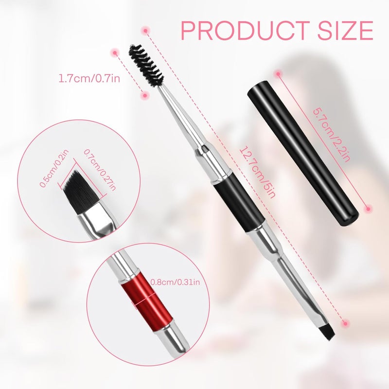 Unaone Eyebrow Brush - 2 PCS Professional Dual-Ended Angled Eye Brow Brush Applicator For Shaping and Filling Brows Lash Eyeliner - Image 5